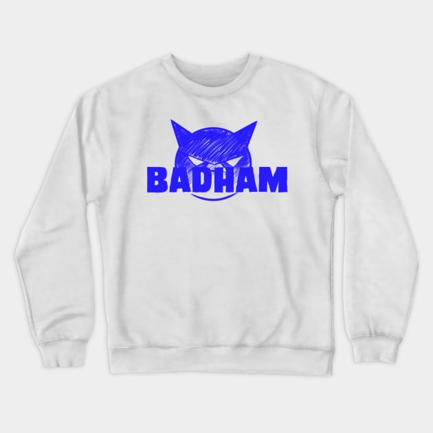 Badham Logo- Blue Design Crewneck Sweatshirt by sketchbooksage